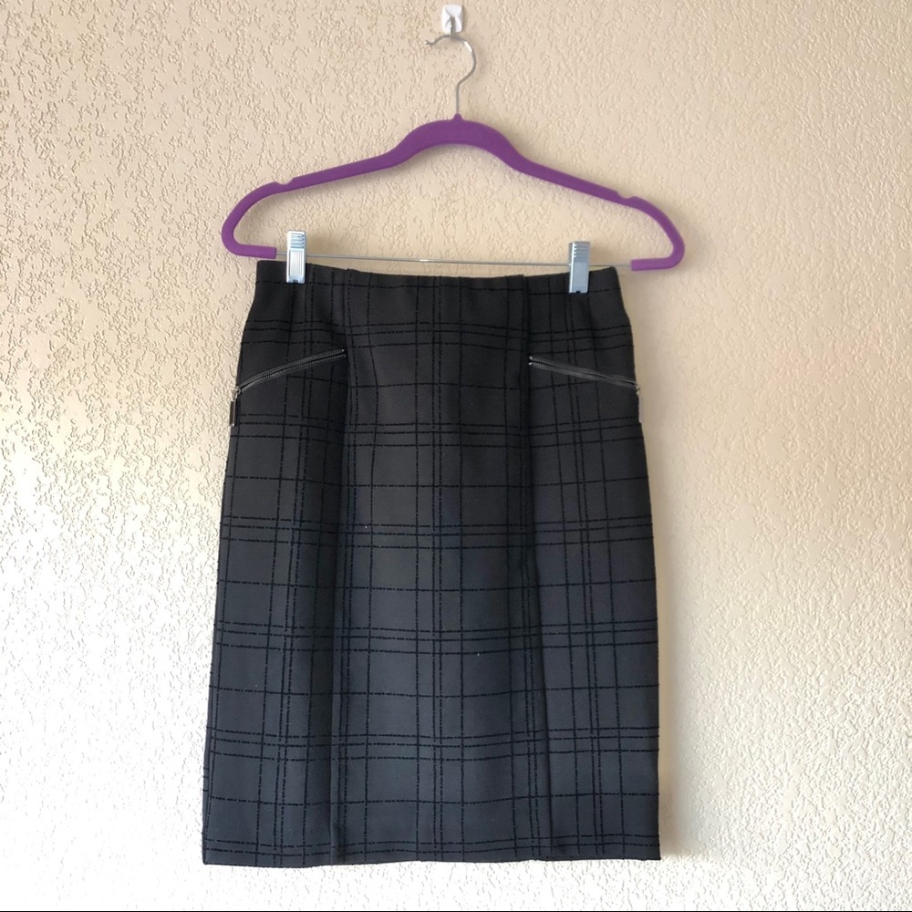Alfani Black Pencil Skirt with Velvet Detail